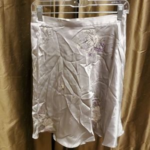 Y2K Emanuel Ungaro silver silk skirt